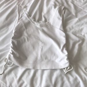 White cropped tank tops